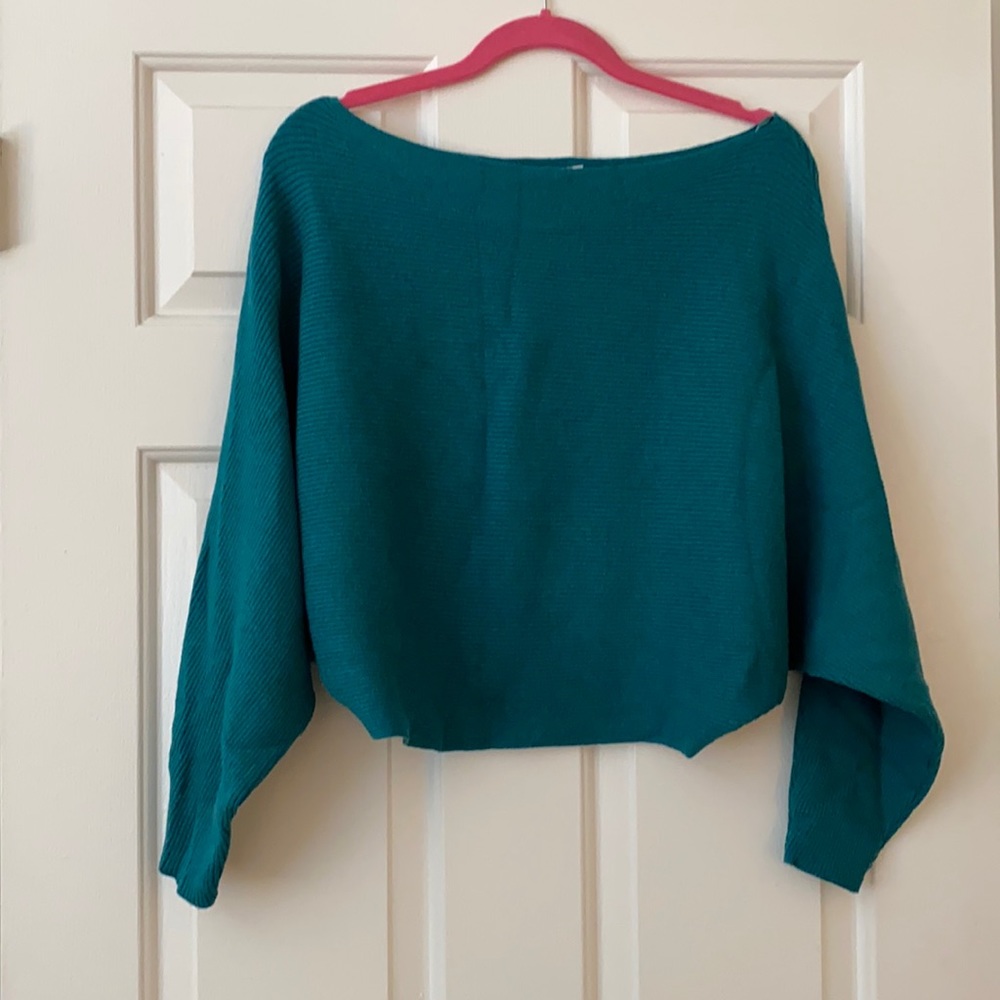 Earthbound Trading Company teal batwing sweater